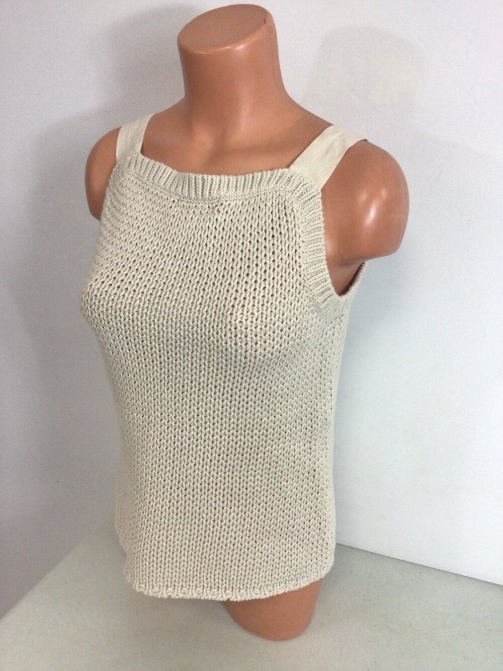 Tribeca Studio Linen Boho Knit Top Womens Medium